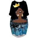 Fashion Women's African American Art Print Dress Casual Loose Dresses