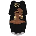 Fashion Women's African American Art Print Dress Casual Loose Dresses