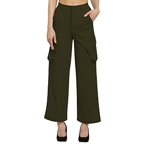 Fashion Womens Casual Cargo Pants Flared High