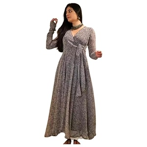 Fashion2wear Womens Georgette Floral Print Maxi Dress