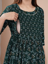 Fashion4Word Women Fit and Flare Dark Green