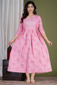 Fashion4Word Women Fit and Flare Pink MidiCalf