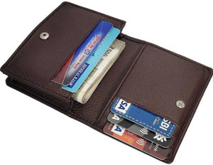 fashionbunker valynt genuine brown artificial leather for men and women 10 card holder