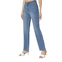Fashionfibre Women's High-Rise Straight Fit Stretchable Jeans (36, Light Blue)