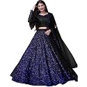 Women's Embellished Sequence Velvet Ethnic wear Semi-stitched Lehenga Choli With Dupatta Set (N-55472_Purple)