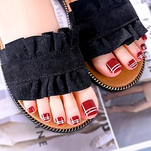 fashionharbour 24 reusable artificial fake nail set lightweight amp long lasting easy to use quick fix for festivals amp special occasions lf207