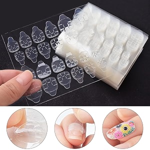 fashionharbour 24 reusable artificial fake nail set lightweight amp long lasting easy to use quick fix for festivals amp special occasions 0lf102