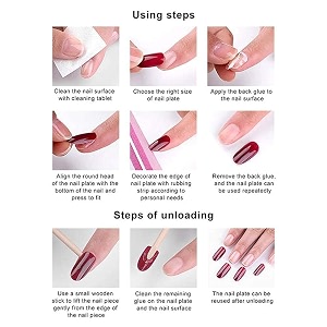 fashionharbour 24 reusable artificial fake nail set lightweight amp long lasting easy to use quick fix for festivals amp special occasions 0lf105