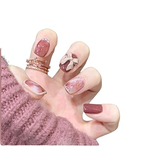 fashionharbour 24 reusable artificial fake nail set lightweight amp long lasting easy to use quick fix for festivals amp special occasions 0lf017