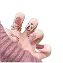 Fashionharbour 24 Reusable Artificial Fake Nail Set| Lightweight & Long Lasting| Easy To Use| Quick Fix For Festivals & Special Occasions (0lf017)