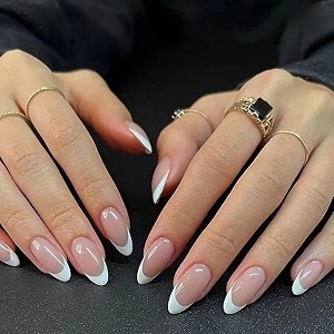 fashionharbour 24 reusable artificial fake nail set lightweight amp long lasting easy to use quick fix for festivals amp special occasions 0001