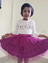 Fashionifyy Self Design Girls Flared Purple Skirt