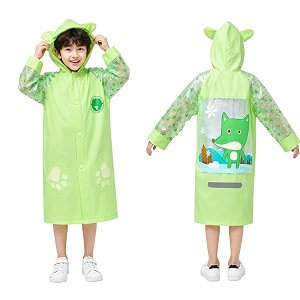 FashionIO Hooded Raincoat for Kids with Wide