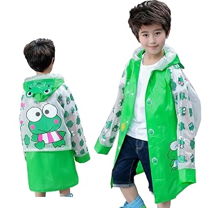 FashionIO Hooded Raincoat for Kids with Wide