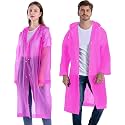 Fashionio-Men & Women EVA Waterproof Transparent Rain Coat Hooded Outdoor Water Resistant Portable Raincoat Suit for Unisex EVA Rain Coat (Free Size)