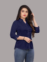 FASHIONYOURSTYLE Women Regular Fit Solid Spread Collar Formal Shirt