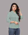 FASHIONYOURSTYLE Women Regular Fit Solid Spread Collar Formal Shirt
