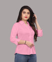FASHIONYOURSTYLE Women Regular Fit Solid Spread Collar Formal Shirt