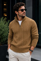FASHLOOK Self Design Collared Neck Casual Men
