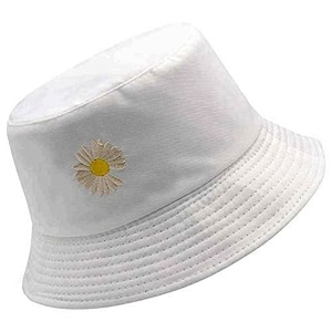 bucket hat daisy flower embroidered beach summer cap sun protection outdoor hats for women