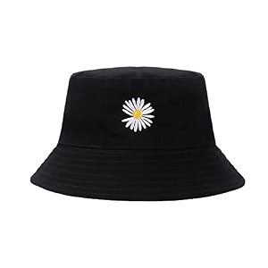 bucket hat daisy flower embroidered beach summer cap sun protection outdoor hats for women