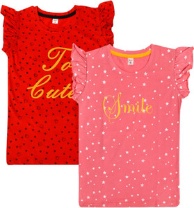 fasla girls cotton jersey top red white pack of 5