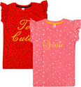 fasla Girls Cotton Jersey Top (Red, White, Pack of 5)