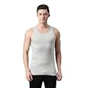 F A S O Men's Cotton Gym Vest | Multicolor Sleeveless Vest with Round Neck &amp; Extended Length | Comfortable Tuck-in Undershirt for Men