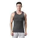 F A S O Men's Cotton Gym Vest | Multicolor Sleeveless Vest with Round Neck & Extended Length | Comfortable Tuck-in Undershirt for Men