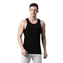 F A S O Men's Cotton Gym Vest | Multicolor Sleeveless Vest with Round Neck &amp; Extended Length | Comfortable Tuck-in Undershirt for Men