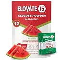 Fast Acting Glucose Packets - Quick Dissolving, Gluten-Free 15g of Powder Packets Energy Dips - Oral Dextrose Powder for Kids &amp; Adults, Hypoglycemia (12 x Watermelon)