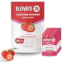 Fast Acting Glucose Powder Packets, Strawberry – Instant Dissolve, No Water Needed | 15g Pure Dextrose | Waterproof SlimPaks | Made in USA | Gluten-Free (Pack of 25)