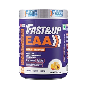 fastampup eaa intra - trainingworkout drink eaax9 with bcaaelectrolyte blendvitamin booster helps provide muscle recoveryhydrationperformance 30 servings peach ice tea