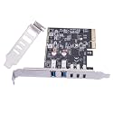 Fast Speed 5 Port USB Expansion Card PCIE 4 with 2Port USB A and 3Port Type C Port for Desktop Computers