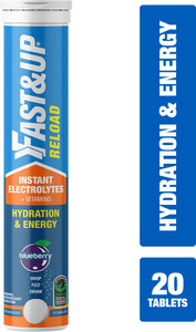 fastup reload hydration  energy drink with electrolytes effervescent tablets blueberry hydration drink