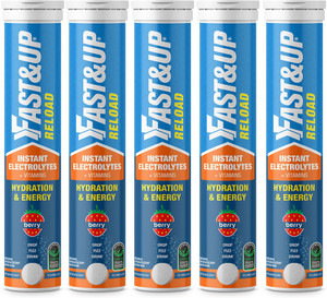 fastup reload hydration  energy drink with electrolytes - effervescent tablets - berry hydration drink