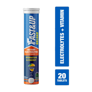 fastup reload hydration  energy drink with electrolytes - effervescent tablets - mango hydration drink