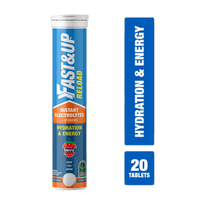 fastup reload hydration  energy drink with electrolytes - effervescent tablets - berry hydration drink