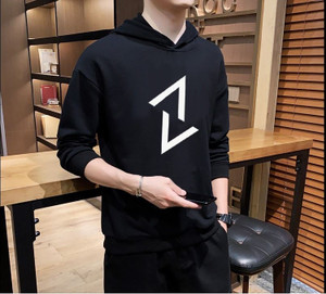 fastcolors men full sleeve printed hooded sweatshirt