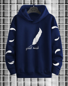 fastcolors men full sleeve printed hooded sweatshirt