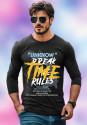 FastColors Men Printed Round Neck Cotton Blend Black T-Shirt