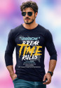 FastColors Men Printed Round Neck Cotton Blend Dark Blue T-Shirt