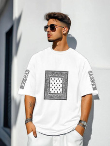 FastColors Printed Men Round Neck White T-Shirt