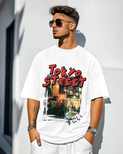 FastColors Printed Men Round Neck White T-Shirt