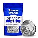 Fastenere Serrated Flange Nuts – 3/8"-24 (25-Pack), Durable Stainless Steel 18-8 Hex Lock Hardware Nuts, Corrosion-Resistant, Fine Plain Finish for Home, Automotive &amp; Industrial Use