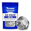 Fastenere Serrated Flange Nuts – 5/16"-24 (50-Pack), Durable Stainless Steel 18-8 Hex Lock Hardware Nuts, Corrosion-Resistant, Fine Plain Finish for Home, Automotive & Industrial Use