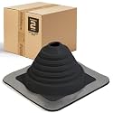 Fasteners Plus #2 Square EPDM Metal Roof Pipe Flashing Boot