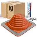 Fasteners Plus #3 Square Silicone Metal Roof Pipe Flashing Boot