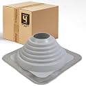 Fasteners Plus #4 Square EPDM Metal Roof Pipe Flashing Boot