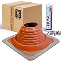 Fasteners Plus #5 Square Silicone Metal Roof Pipe Flashing Boot